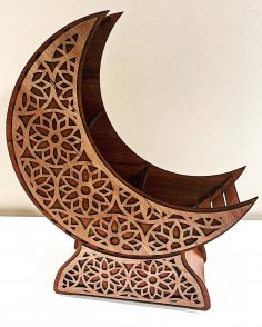Laser Cut Crescent Moon Ramadan Eid Decor DXF File