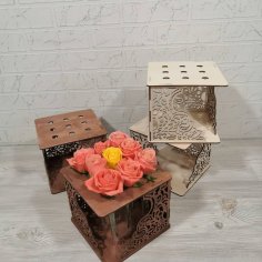 Laser Cut Decorative Tabletop Planter Test Tube Flower Stand Free Vector
