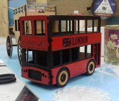 London Bus Laser Cut Free Vector