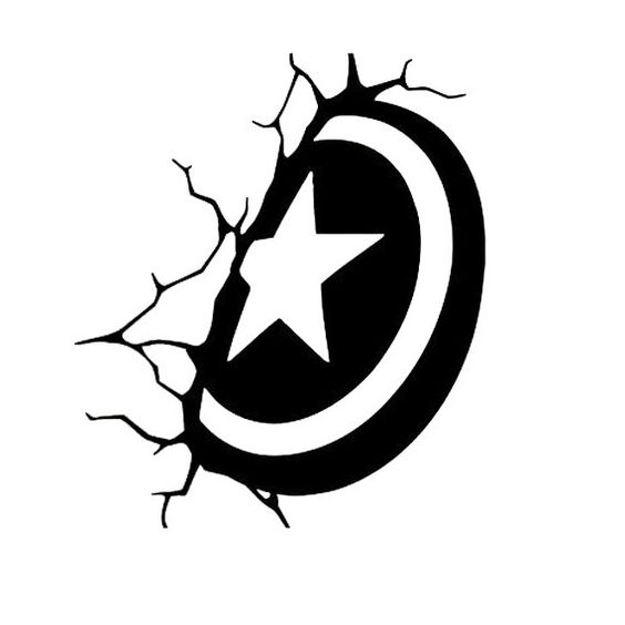 Capitán América escudo pared calcomanía Avenger pegatina dxf archivo