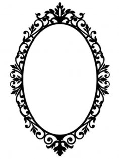 Ornate Oval Frame Wall Sticker / Wall Decals dxf File