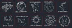 Laser Cut Remix Of Game Of Thrones Great House Sigil Coasters By Tronn RED Cutting Line