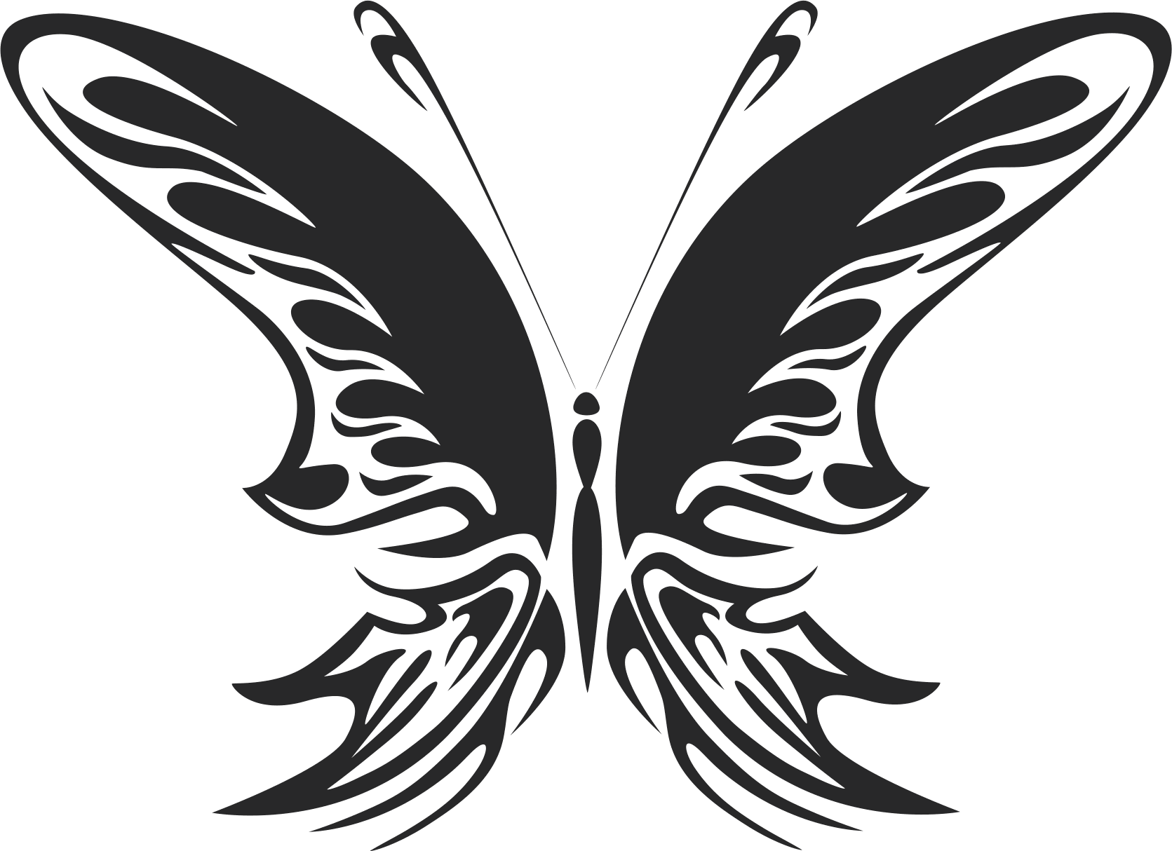 Arte vettoriale farfalla tribale 22