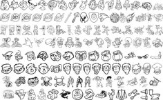 Mix Cartoon Line Art Vector Pack Free Vector