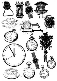 Uhr und Uhr-Vektor-Icon-Set
