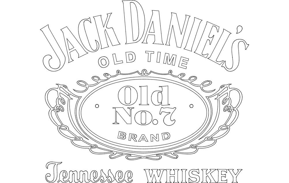Логотип Jack Daniel's Tennessee Whiskey в формате dxf