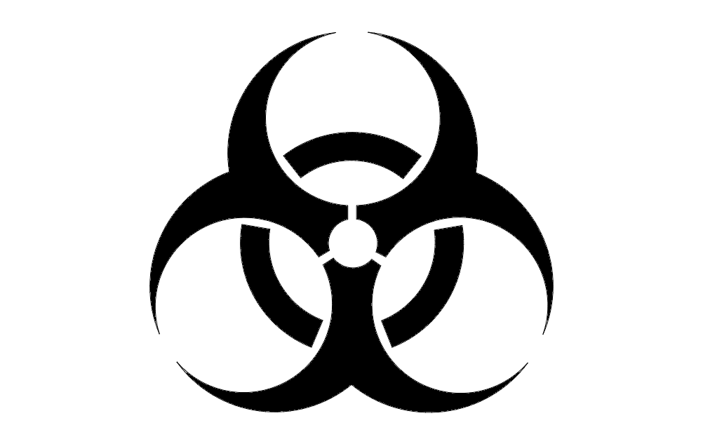 Символ биологической опасности в формате dxf