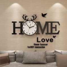 Laser Cut Home Wall Clock