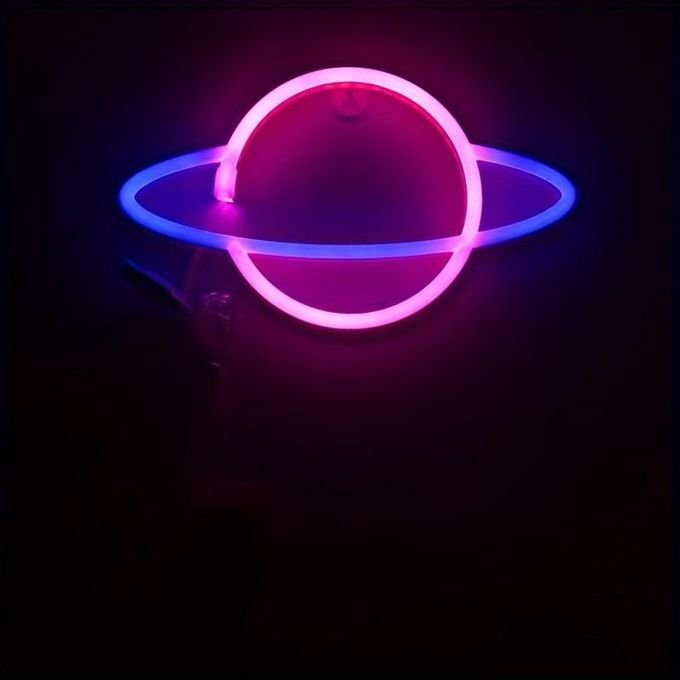 Laser Cut Planet Neon Sign Wall Decor