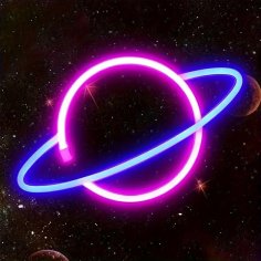 Laser Cut Planet Neon Sign Wall Decor