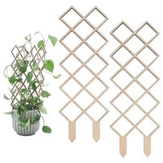 Laser Cut Indoor Plant Trellis Grid Wood Climbing Plants Vine Branch Scalp Support Vertical Frame