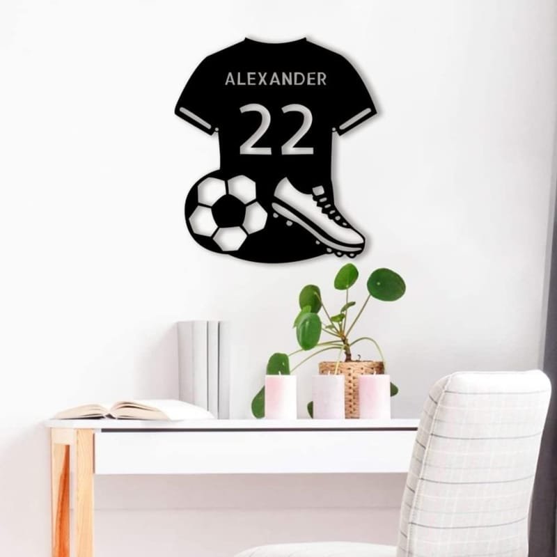 Laser Cut Soccer Jersey Personalized Metal Wall Art