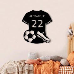 Laser Cut Soccer Jersey Personalized Metal Wall Art