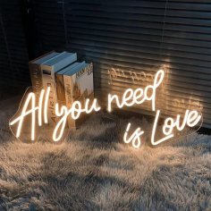 Laser Cut All Your Need Is Love Neon Sign Large Led Neon Light