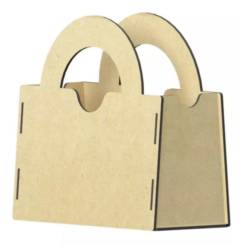 Laser Cut Candy Bag Wooden Candy Box Unfinished Mdf Handbag Gift Box