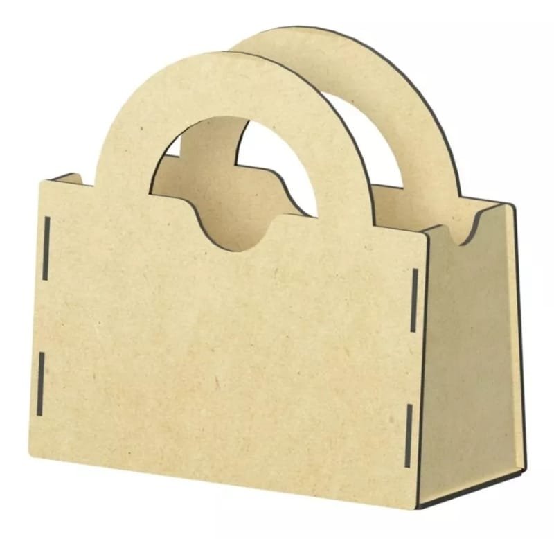 Laser Cut Candy Bag Wooden Candy Box Unfinished Mdf Handbag Gift Box