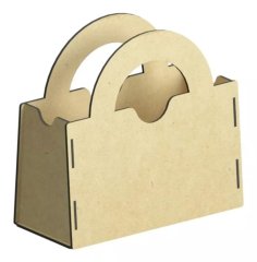 Laser Cut Candy Bag Wooden Candy Box Unfinished Mdf Handbag Gift Box