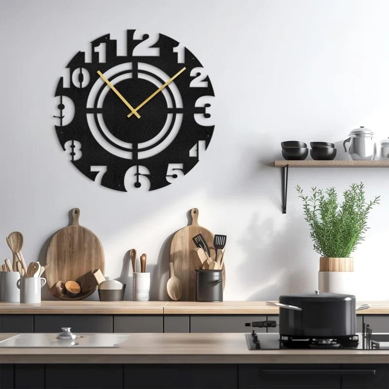 Laser Cut Modern Decor Numbers Wall Clock