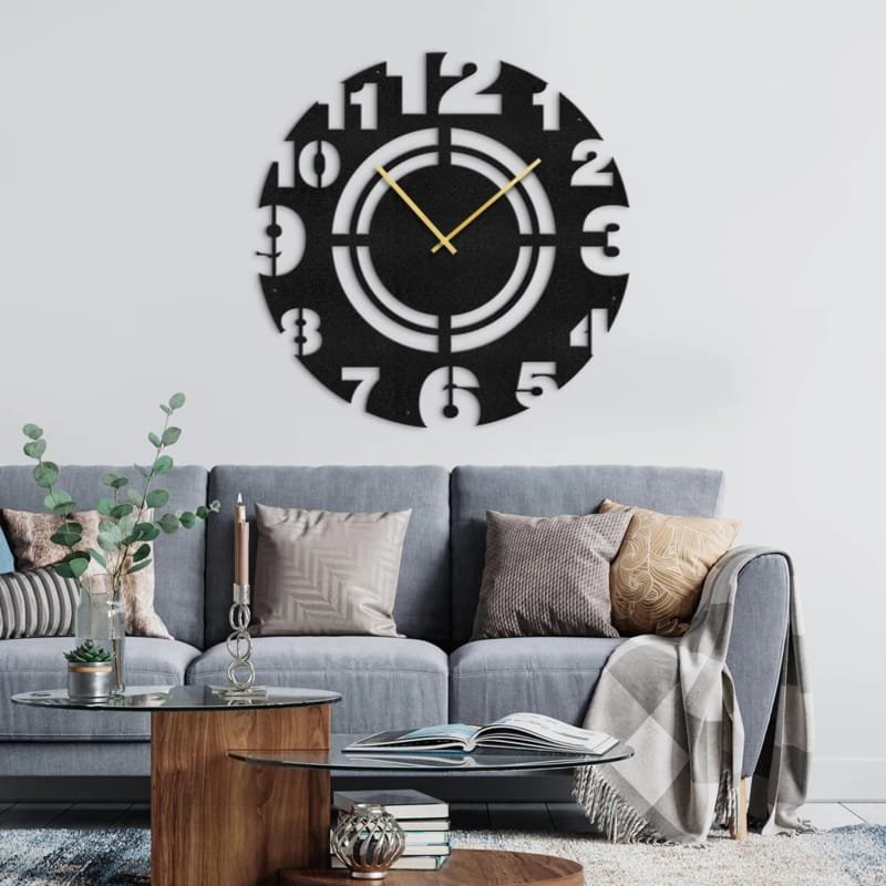 Laser Cut Modern Decor Numbers Wall Clock