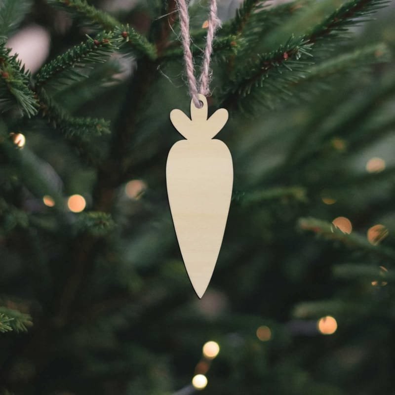 Laser Cut Blank Wooden Carrot Hanging Ornament