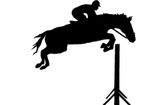 Jockey Horse Jumping przez płotki plik dxf