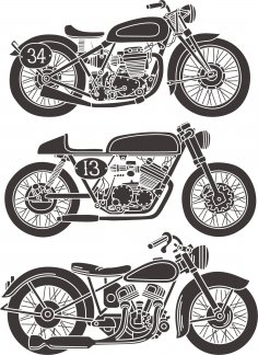 Набор винтажных мотоциклов