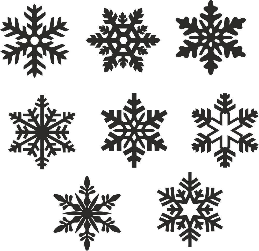 Набор иконок рождественские снежинки вектор