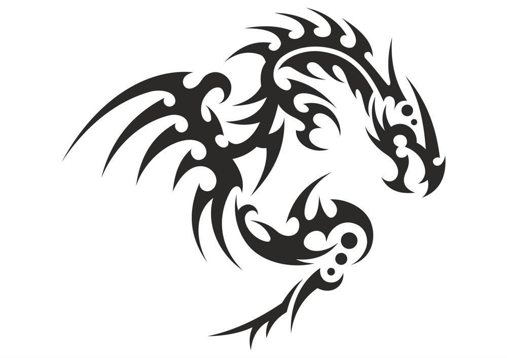 Vetor de silhueta de dragão