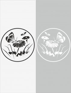 Glass Floral Sticker Decal Vector Free Vector