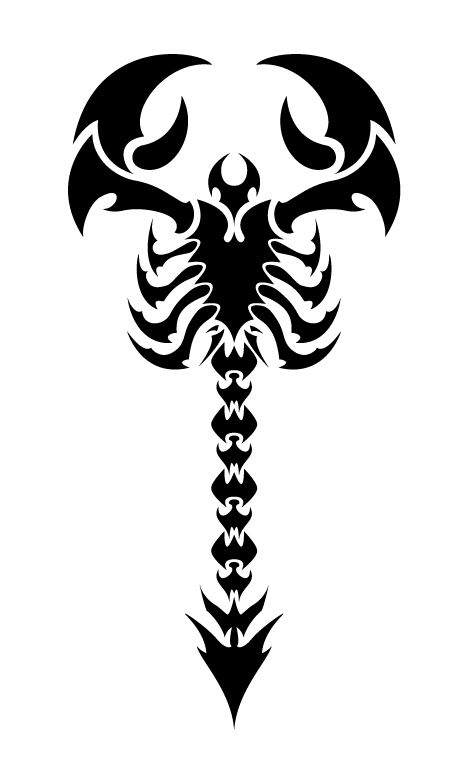 Племенной дизайн татуировки скорпиона dxf файл