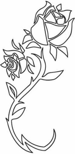 गुलाब का फूल सार डिजाइन dxf फ़ाइल