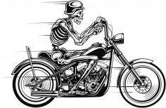 Vektör Kafatası Motosiklet