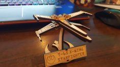 Laser Cut Small X-Wing Fighter With Stand