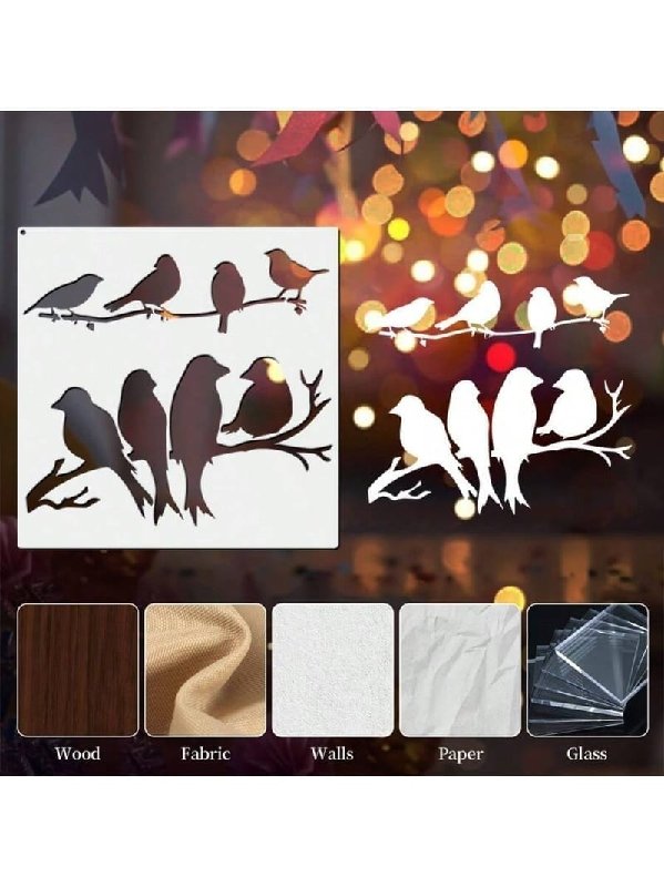 Laser Cut Bird Painting Template Stencil Wall Painting Furniture DIY Art Creation