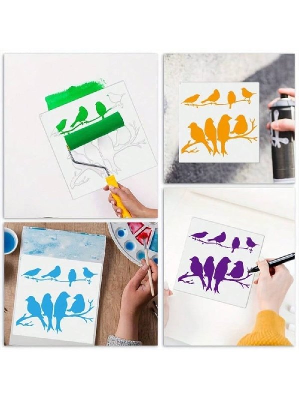Laser Cut Bird Painting Template Stencil Wall Painting Furniture DIY Art Creation