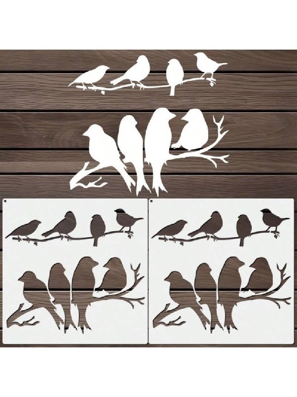 Laser Cut Bird Painting Template Stencil Wall Painting Furniture DIY Art Creation