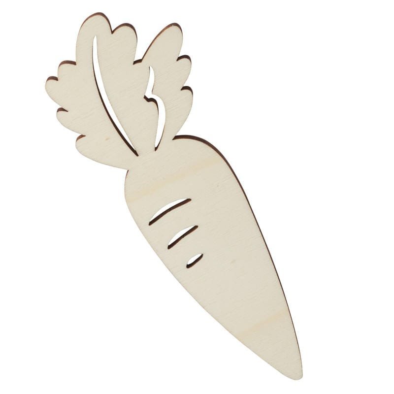 Laser Cut Unfinished Wood Carrot Cutout