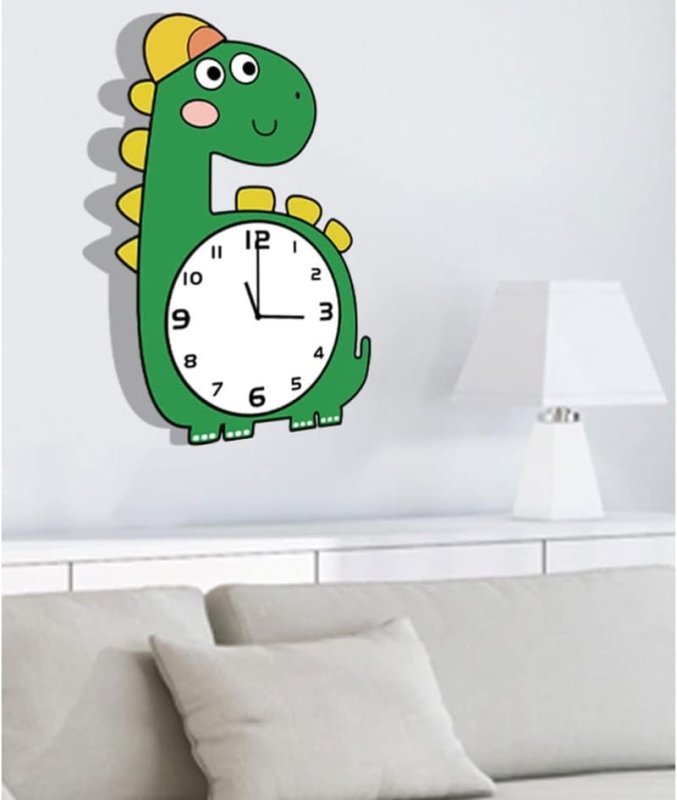 Laser Cut Cute Dinosaur Wall Clock