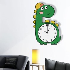 Laser Cut Cute Dinosaur Wall Clock
