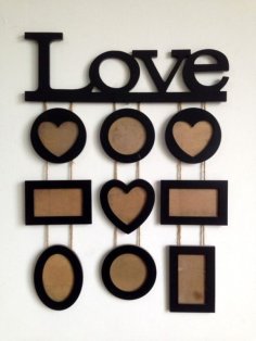 Laser Cut Love Photo Frame Couple Photo Collage