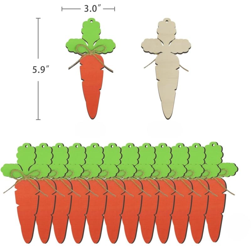 Laser Cut Easter Basket Name Tags Wooden Easter Carrot Tags