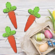 Laser Cut Easter Basket Name Tags Wooden Easter Carrot Tags