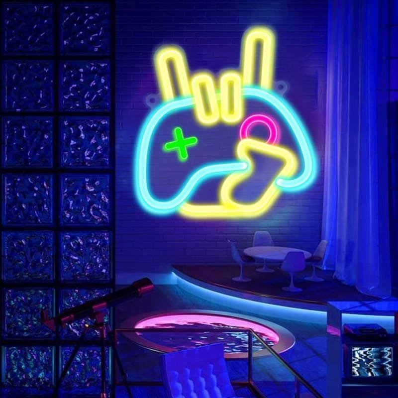 Laser Cut Gamepad Neon Sign For Wall Decor Gaming Zone Neon Sign
