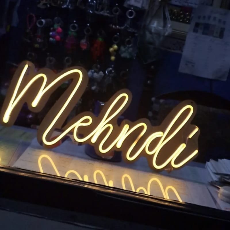 Laser Cut Mehndi Wedding Neon Sign