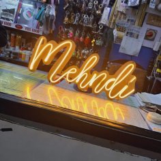 Laser Cut Mehndi Wedding Neon Sign