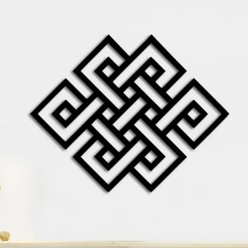 Laser Cut Acrylic Endless Knot, 3D Wall Decor