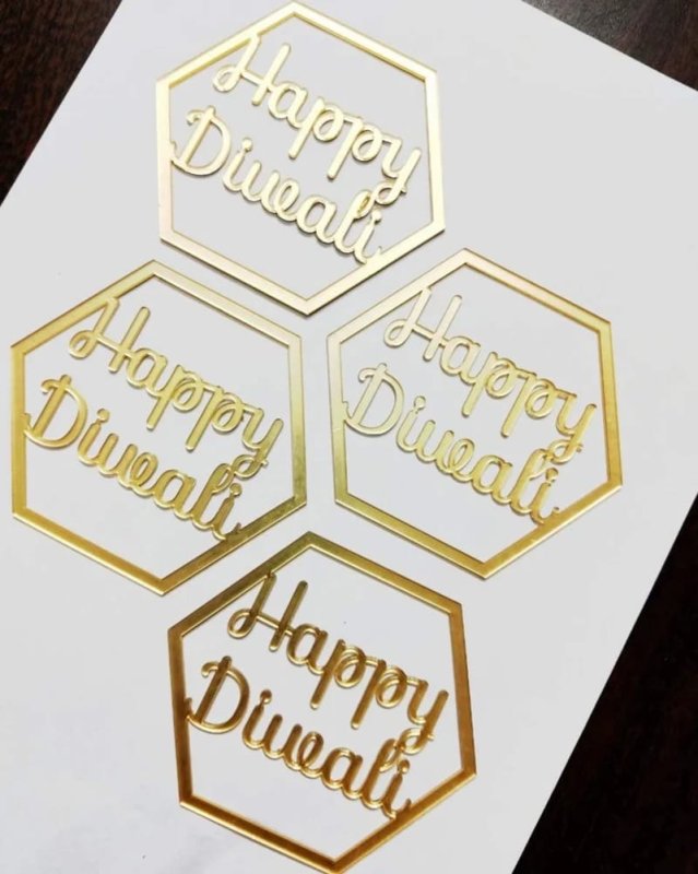 Laser Cut Acrylic Happy Diwali Gift Tag