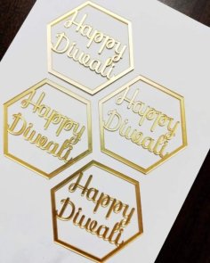 Laser Cut Acrylic Happy Diwali Gift Tag