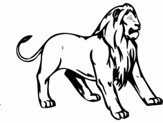 शेर पशु शुभंकर dxf फ़ाइल