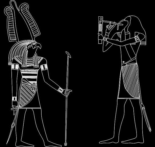 Древние египетские боги и богиня dxf файл